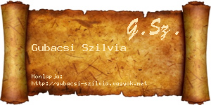 Gubacsi Szilvia névjegykártya
