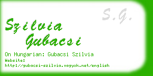 szilvia gubacsi business card